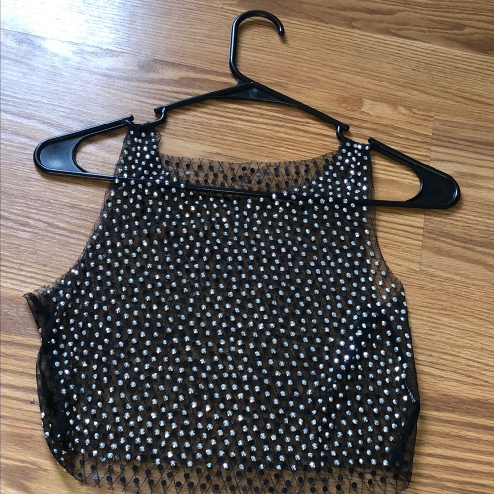 Jeweled cropped tank